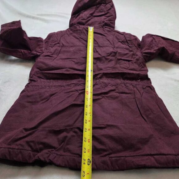 New XXS American Eagle hooded waxed cotton parka in Burgundy - Picture 8 of 8